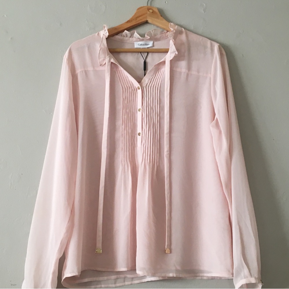 NWT Calvin Klein pull over blouse sz large